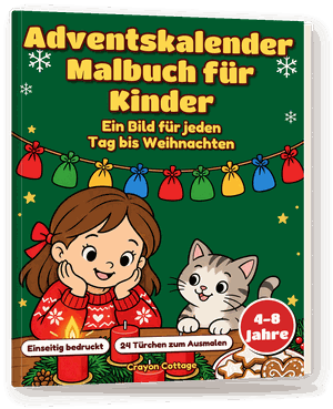 Front cover of Adventskalender Malbuch für Kinder