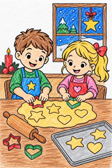 Colored example of a page from Adventskalender Malbuch für Kinder
