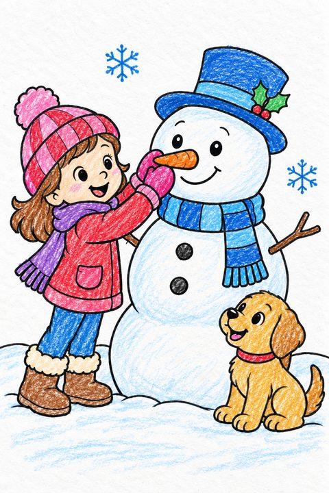 Colored example of a page from Adventskalender Malbuch für Kinder