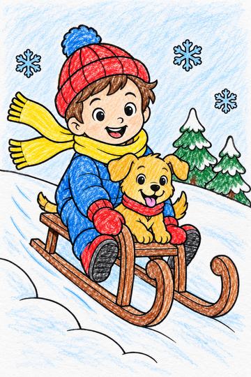 Colored example of a page from Adventskalender Malbuch für Kinder