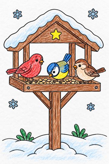 Colored example of a page from Adventskalender Malbuch für Kinder