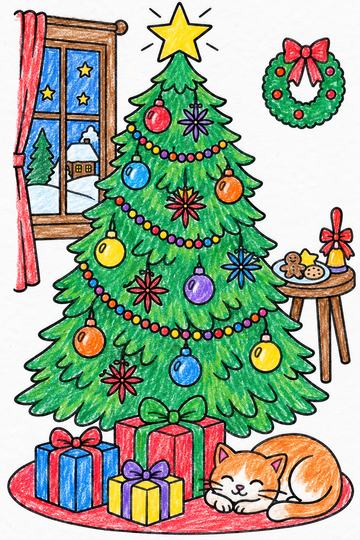 Colored example of a page from Adventskalender Malbuch für Kinder