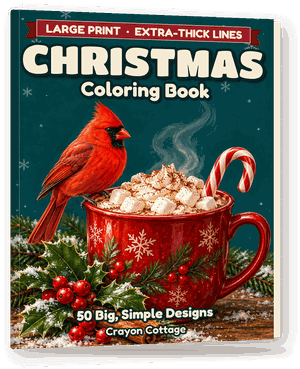 Front cover of Large Print Christmas Coloring Book
