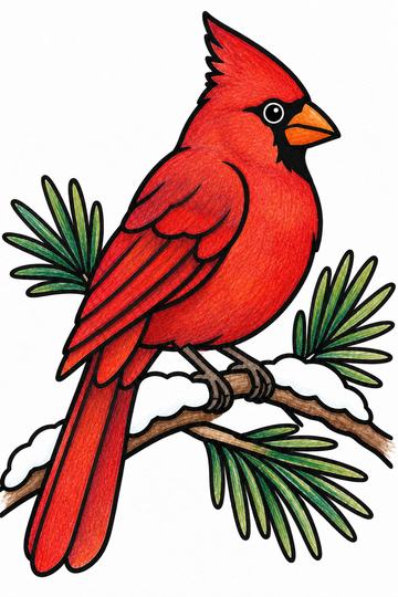 Colored example of a page from Large Print Christmas Coloring Book