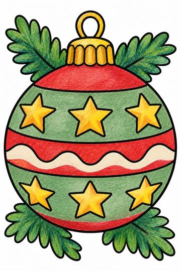 Colored example of a page from Large Print Christmas Coloring Book