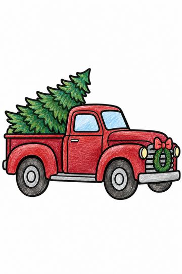 Colored example of a page from Large Print Christmas Coloring Book