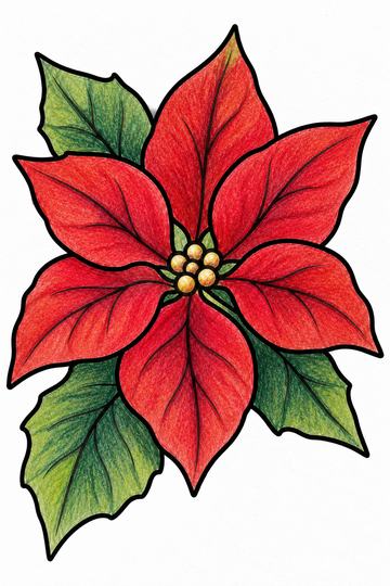 Colored example of a page from Large Print Christmas Coloring Book
