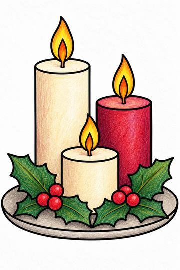 Colored example of a page from Large Print Christmas Coloring Book