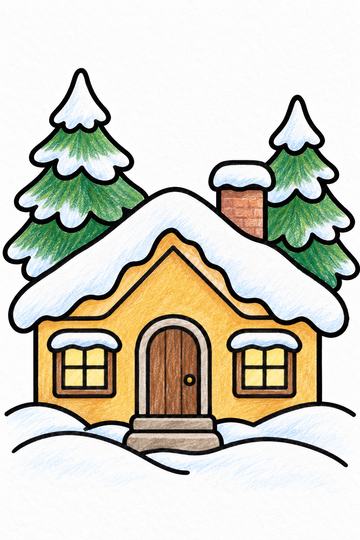 Colored example of a page from Large Print Christmas Coloring Book