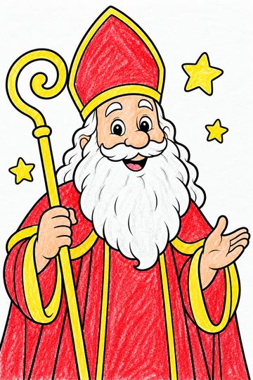 Colored example of a page from Sinterklaas Kleurboek