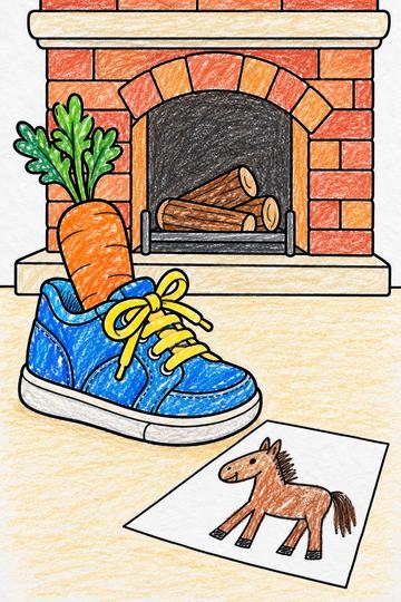 Colored example of a page from Sinterklaas Kleurboek