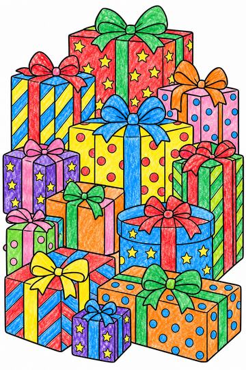 Colored example of a page from Sinterklaas Kleurboek